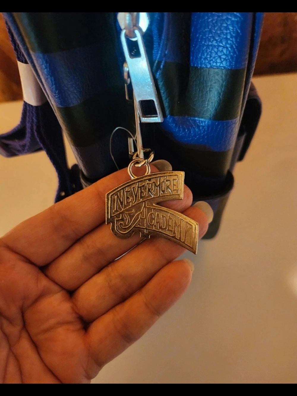 Wednesday Addams Purple & Black Striped Mini Backpack - Picture 4 of 4